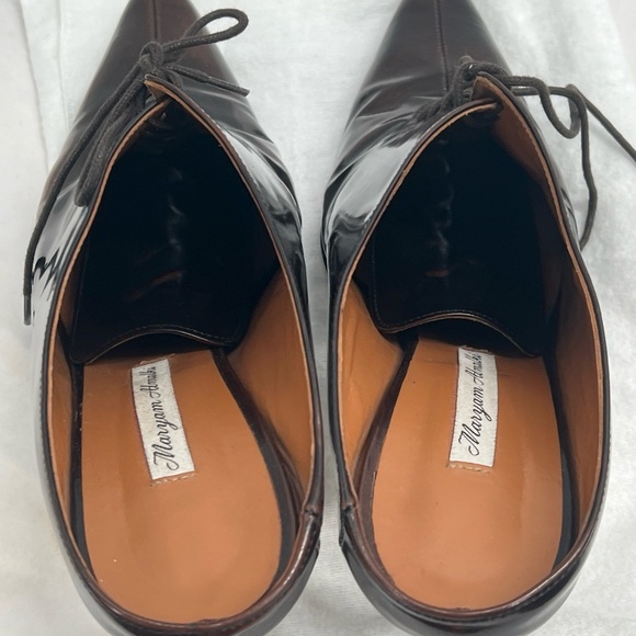 Maryam Almalki Women's Jane Lace Up Pointed Toe Brown Leather Mules EU Size 39 - Picture 8 of 16